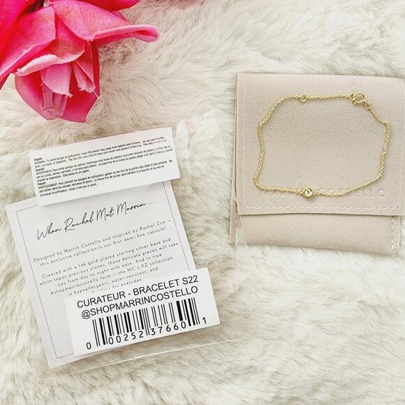 NEW Marrin Costello Soleil Dainty 14K Gold Plated Chain Bracelet - Picture 3 of 8